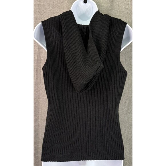Coldwater Creek Women's Wool Blend Hooded Sweater Vest Size XS Black - Picture 5 of 9